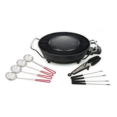 TRISTAR  Barbecue cor&eacute;en Hot Pot - Nombreux Accessoires Inclus - 3 L - 4 Personnes - 1 800 W