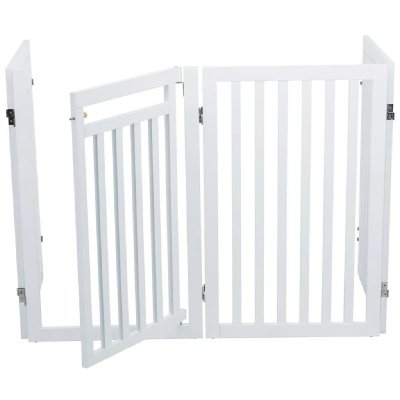 TRIXIE  Barriere avec porte - 60 / 160 x 81 cm - Blanc - Pour chien