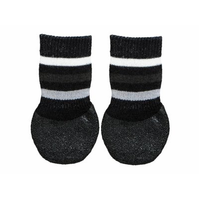 TRIXIE  Chaussettes noires antid&eacute;rapantes pour chien 2 unit&eacute;s L-XL