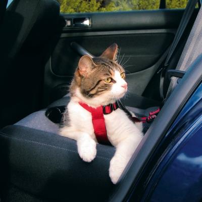 TRIXIE  Harnais pour Voiture pour Chat Rouge 20-50 cm/15 mm