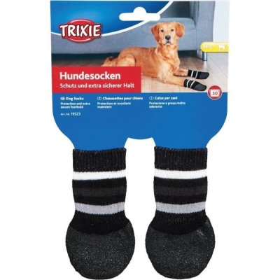 TRIXIE  Lot de 2 Chaussettes antid&eacute;rapant - XL - Noir - Pour chien