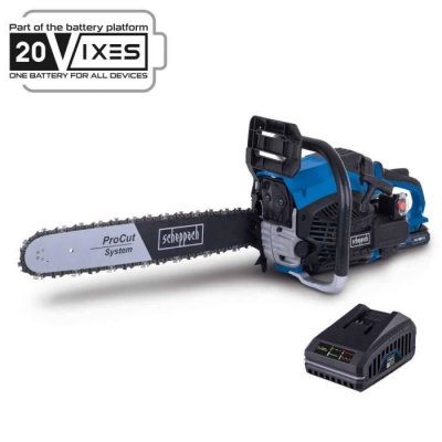 SCHEPPACH Tron&ccedil;onneuse thermique a d&eacute;marrage &eacute;lectrique PCS56E - 51cm - 56 CC -
