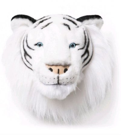 WILD & SOFT Troph&eacute;e peluche Tigre blanc Albert - Wild and Soft