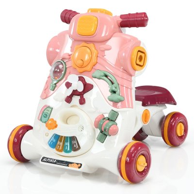 COSTWAY Trotteur 3 En 1  Pour B&eacute;b&eacute; Avec Lumi&egrave;re Et Musique, 6-36 Mois Rose