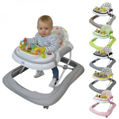 MONSIEUR BEBE Trotteur b&eacute;b&eacute; &eacute;volutif musical pliable r&eacute;glable en hauteur - Gris