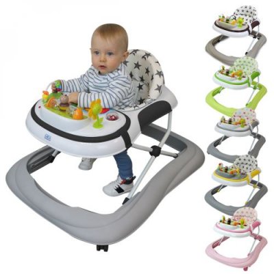MONSIEUR BEBE Trotteur b&eacute;b&eacute; musical &eacute;volutif pliable r&eacute;glable en hauteur - Noir