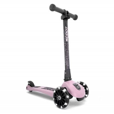  Trottinette 3 roues highwaykick 3 led - rose