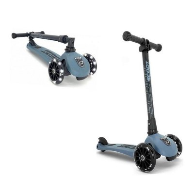  Trottinette 3 roues pliable &agrave; leds HIGHWAY KICK 3 Acier