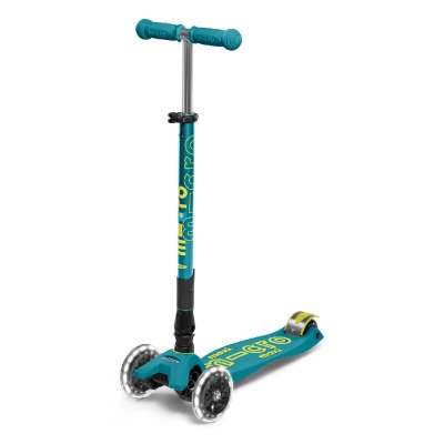 MICRO Trottinette  Mobility Maxi  Deluxe Pliable LED Vert P&eacute;trole