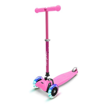 FUN PRO Trottinette - ONE Deluxe - pour enfants de 3 &agrave; 6 ans - roues avec LED - pliable - rose