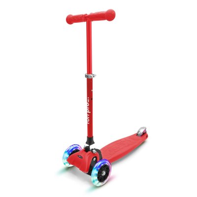 Trottinette - ONE - pour enfants de 3 &agrave; 6 ans - roues avec LED - pliable - rouge
