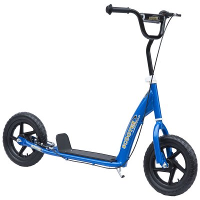 HOMCOM Trottinette patinette poign&eacute;e frein b&eacute;quille guidon r&eacute;glable acier
