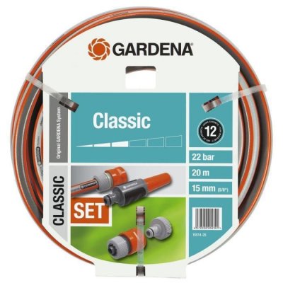 GARDENA Tuyau d'arrosage &eacute;quip&eacute;  Classic L.20 m Diam.15 mm 