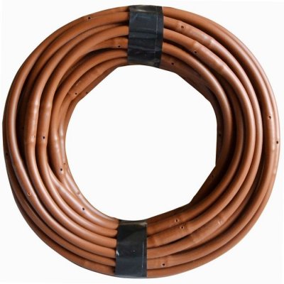 JARDIBRIC Tuyau per&ccedil;&eacute; avec goutteur int&eacute;gr&eacute;  marron 4x6 mm 15 