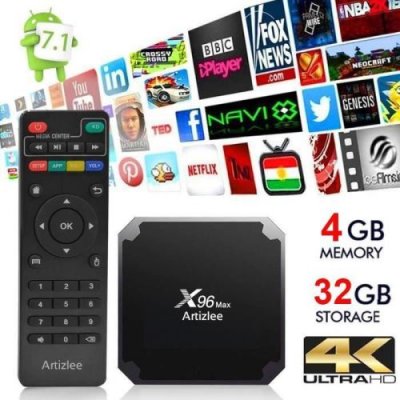 ARTIZLEE TV Box, 4Go 32Go - Smart Box TV X96 Max D&eacute;codeur Multim&eacute;dia Android 7.1 4GB+32GB WIFI