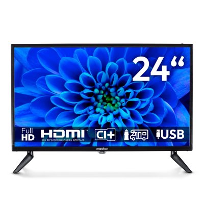 MEDION TV LED 24"" (60 cm) - MD824000 - Full HD 1980x1080 - adaptateur voiture 12V - 1xHDMI - 1xUSB