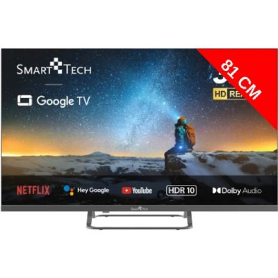 SMART TECH TV LED HD 32 (80 cm) Smart TV Google 32HG01V HDMI, USB, R&eacute;solution: 1366 * 768