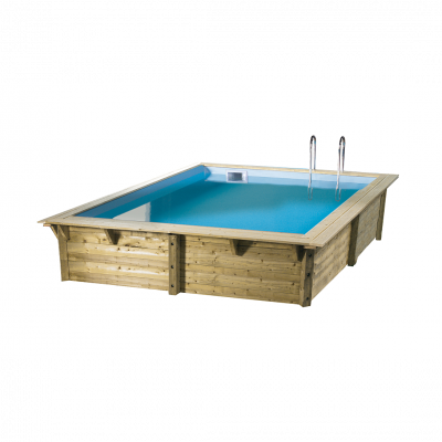 UBBINK  Piscine bois Azura 3,00 x 3,00 x h1,26m Coloris du liner - Bleu