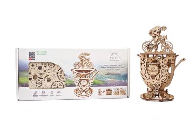 UGEARS  Automaton Cyclist Wooden Mechanical Model Dor&eacute;