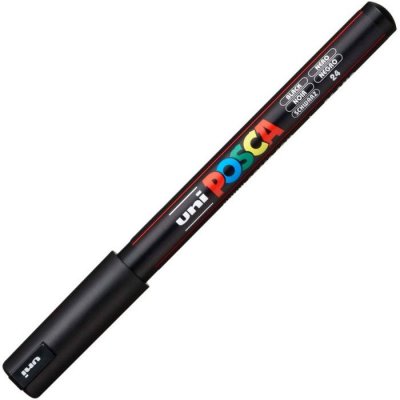 POSCA UNI-BALL Marqueur Pte calibr&eacute;e extra-fine  PC1MR 0,7mm Noir
