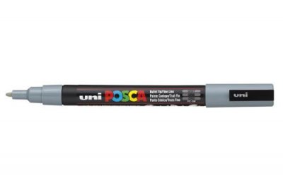 POSCA UNI-BALL Marqueur Pte conique fine  PC3M 0,9-1,3mm Gris