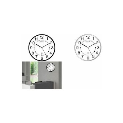 UNILUX MAXI WAVE Horloge quartz montage mural 37.5 cm gris m&eacute;tal