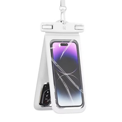 USAMS  &Eacute;tui &Eacute;tanche pour Smartphone 7"" Double Poche IP68 Blanc