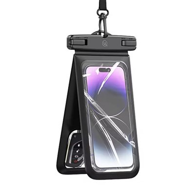 USAMS  &Eacute;tui &Eacute;tanche pour Smartphone 7"" Double Poche IP68 Noir