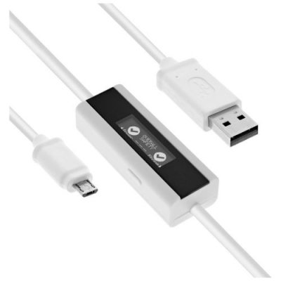 INLINE USB Smart Control, Multim&egrave;tre, contr&ocirc;le de charge, c&acirc;ble USB A &agrave; Micro-B avec &eacute;cran, 1 m