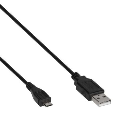 INNELEC USG Cordon de Charge USB 3 m pour manettes PS4 et Xbox One - Noir