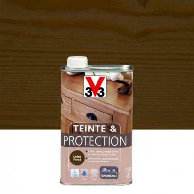 V33  101688 Teinte et Protection Meubles et Boiseries, Ch&ecirc;ne Fonc&eacute; 0,5L