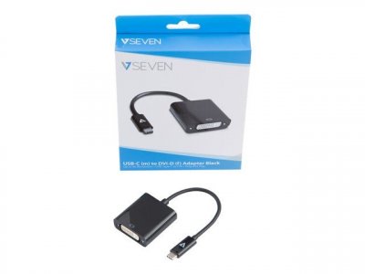 V7  UCDVI-BLK-1E USB-C m&acirc;le vers DVI-D femelle Adaptateur Noir