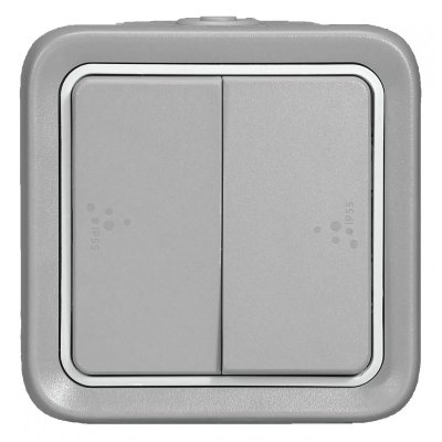 LEGRAND Va et vient double plexo  en saillie - gris 069715