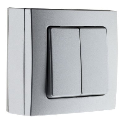 ZENITECH Va & Vient double 10A saillie borne auto Gris - Bel'Vue