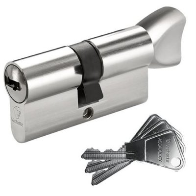 VACHETTE  Cylindre europ&eacute;en - bouton nickel&eacute; - 30x30 mm