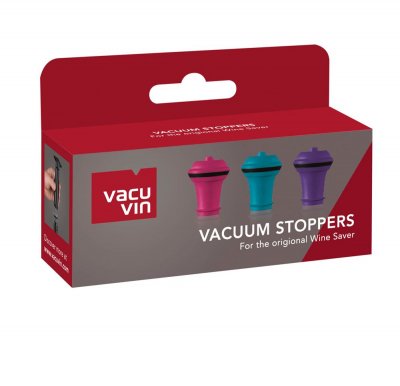 VACUVIN  08850606 Set de 3 Bouchons Stoppeur,Multicolore