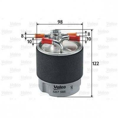 VALEO  Filtre &agrave; carburant 587566 NISSAN QASHQAI