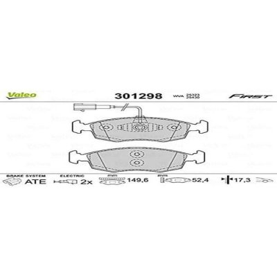 VALEO  Jeu de plaquettes de frein avant 301298