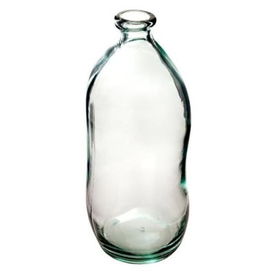 PARIS PRIX Vase bouteille en Verre recycl&eacute; h 35 cm - Transparent - Atmosphera