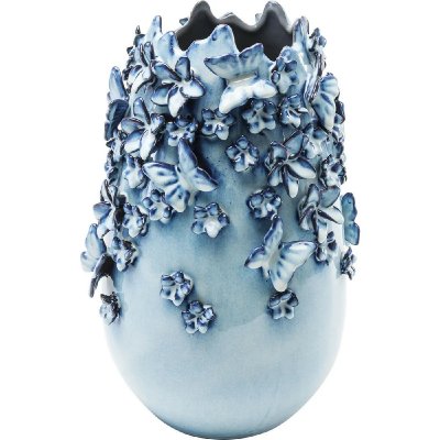 KAREDESIGN Vase Butterflies bleu clair 35cm Kare Design
