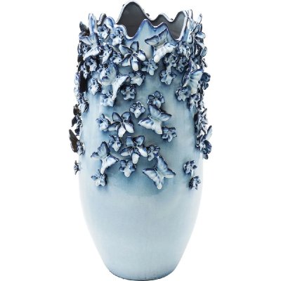 KAREDESIGN Vase Butterflies bleu clair 50cm Kare Design