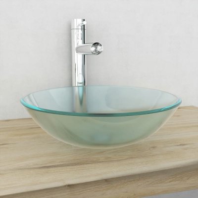 Vasque sur plan en verre tremp&eacute; d&eacute;poli 42 x 14 cm Vida XL