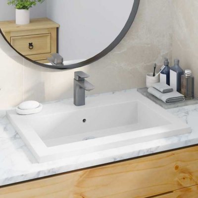 Vasque sur plan rectangulaire et blanche 60 x 45 x 12 cm Vida XL
