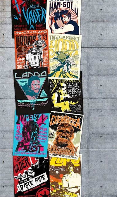 KOMAR Vd-021 ""Rock sur le mur"" Star Wars papier peint - Multicolore