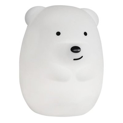 LUMISKY Veilleuse b&eacute;b&eacute; ours sans fil touch LED TEDDY Blanc Silicone H19CM