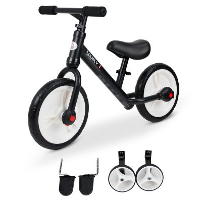 HOMCOM V&eacute;lo draisienne enfant roulettes & p&eacute;dales amovibles selle r&eacute;glable