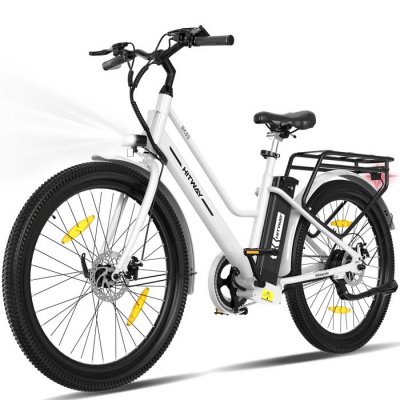  V&eacute;lo &eacute;lectrique 26 pouces - Moteur 250W,E-Bike avec Batterie au Lithium Amovible 36V 8,4Ah - Blanc