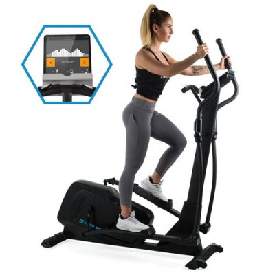 CAPITAL SPORTS V&eacute;lo elliptique Helix Pro - R&eacute;sistance magn&eacute;tique - Volant d'inertie 20 kg - Noir