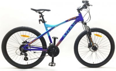  V&eacute;lo VTT 26 Mixte Bleu ATLAS / EDEN BIKES avec Cadre rigide et Fourche t&eacute;lescopique 