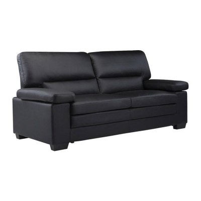 VENTE UNIQUE Vente-unique Canap&eacute; 3 places en cuir de buffle MIMAS - Noir